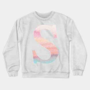 The Letter S Rainbow Watercolor Design Crewneck Sweatshirt